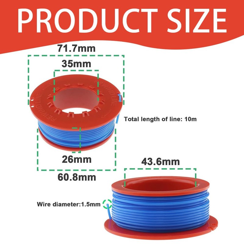 Lolwwglm 2Pcs Flymo ET21 Strimmer Spool Replacement - 1.5mm Autofeed