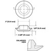 1" 1 inch Flush Mount Black Plastic Body and Sheet
