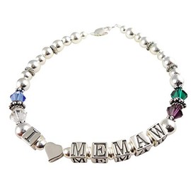 I Heart Memaw Bracelet, Customize with Personalization
