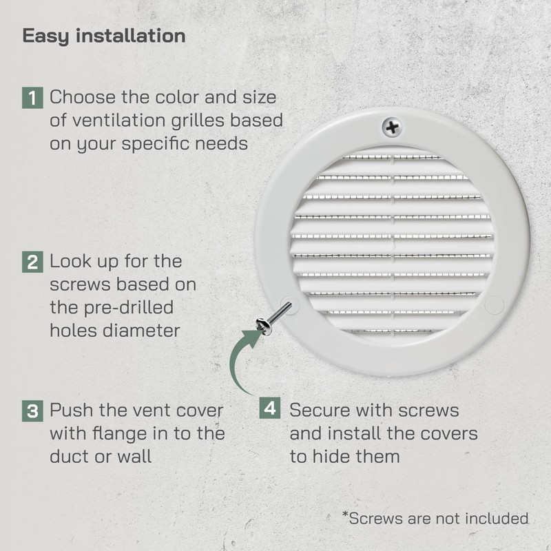 Vent Systems 4" Inch (Opening Dimensions) White Soffit Vent Cover