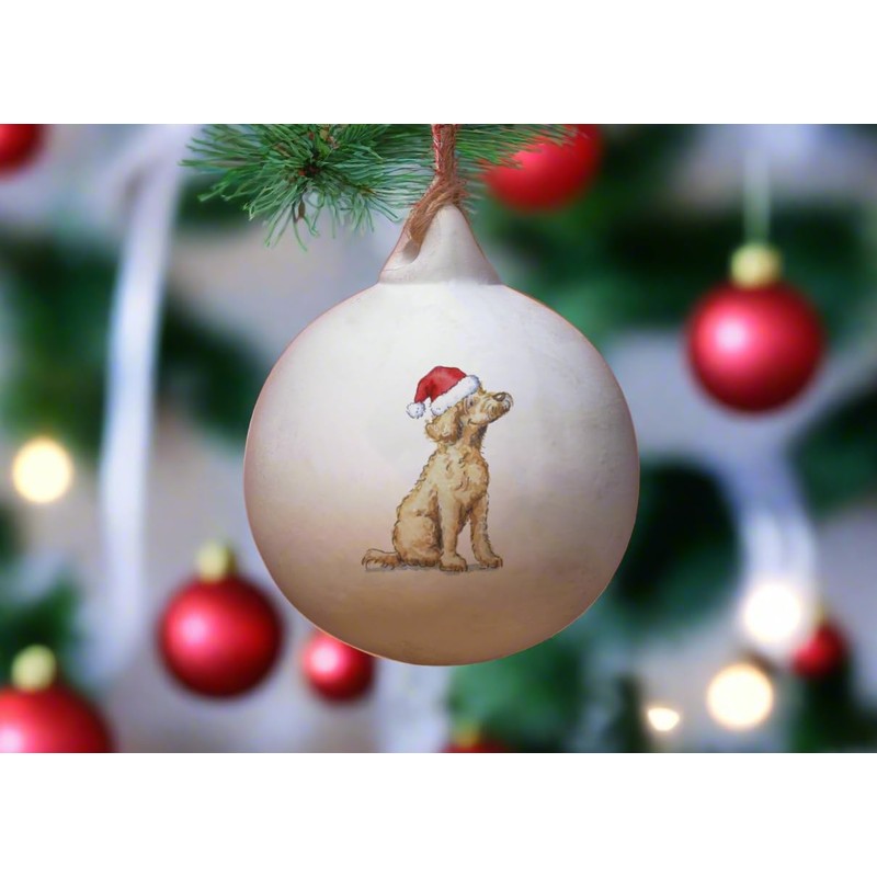 Image Industry Labradoodle Yellow Ceramic Bauble - Tree Decoration -