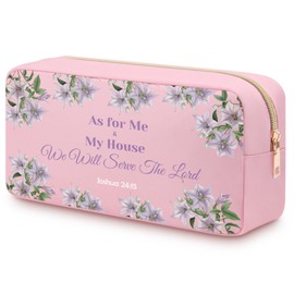 Inspirational Religious Gifts for Mom Daughter Sister Aunt Wife Scripture Bible Verse Makeup Bag Christmas Birthday Gift Ideas for Her Friends Easter Prayer Double Side Pink Toiletry Bag