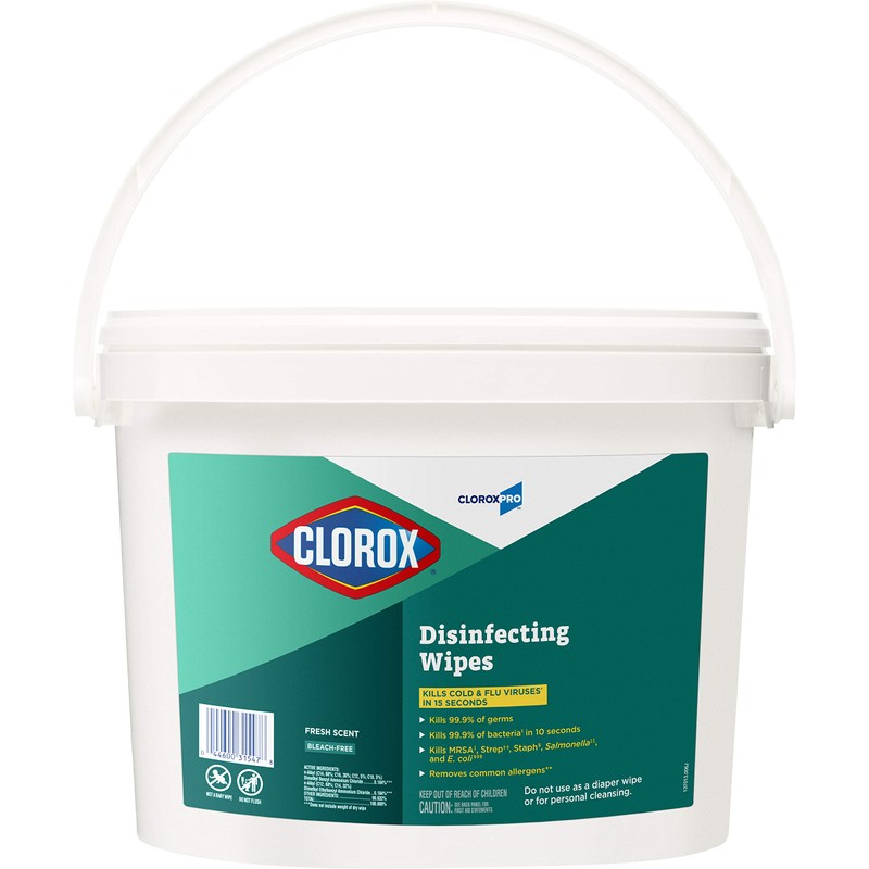 Clorox 31547 Disinfecting Wipes, 7" x 7", Fresh Scent, 700/Bucket
