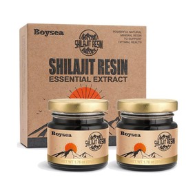 【Black Friday Deal】Boysea  Gold Grade Pure Himalayan Shilajit Resin | 600 mg 80+ Servings| 85+ Trace Minerals & Fulvic Acid for Focus & Energy| Natural & Organic| Zero Sugar| Gold Grade Pure Shilajit for Men & Women - 1.76 Oz - size: Pack of 2（100G）