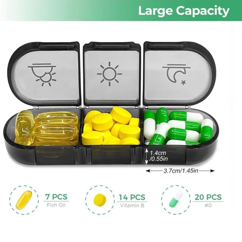 Weekly Pill Box 3 Sockets, 21 Compartments 7 Day Daily