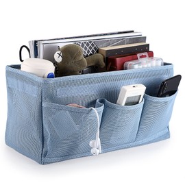 IGNPION Net Bedside Hanging Storage Bed Bags Baskets Dormitory Bed Organizer Caddy Multipurpose Hanging Storage Bag for Home, Office, School, Dorm, Hospital, Blue