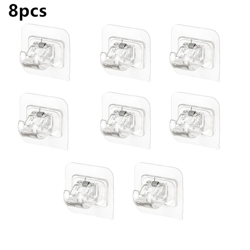 Self Adhesive Curtain Rod Holder Clips for Wall Mounting –