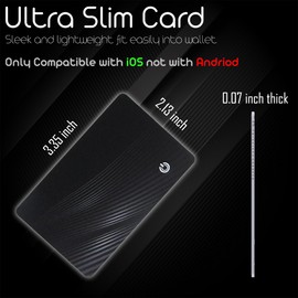 OLIVIC (2025) - Wallet Finder Tracker, Ultra Slim Card, Rechargeable, (iOS Only) Waterproof IP67, Wireless Charging Compatible, Locator, Global Tracker for Luggage Tags, Passports. (1 Pack - Black)