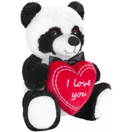 BRUBAKER Panda Plush Bear with Red Heart - I Love You - 10 Inch -