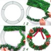 3Pack Christmas Wire Wreath Rings 12 inch Metal Wreath Frame,Green