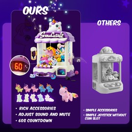 Skirfy Large Claws Machines for Kids,Unicorns Toys for Girls Age 6+,Candy Dispenser Games Mini Vending Toy with Slap Bracelet,Claws Game,Birthday Gifts for Kid Ages 6,7,8,9,10,11,12