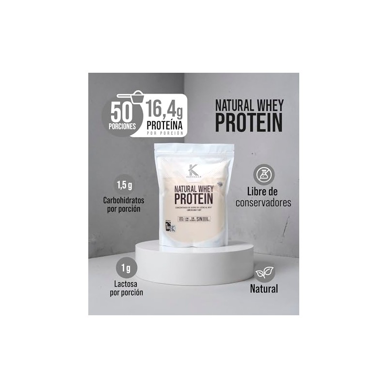 Whey Protein Natural Concentrado WPC80 Proteina Sin Sabor en Polvo