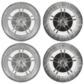 DaisyInner 100 Pcs Disposable Car Tire Covers Plastic Car Tire Covers Waterproof Tire Wheel Protector for Truck SUV Trailer Camper Universal Tire Covering