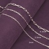 LeCalla 925 Sterling Silver Italian 3 MM Diamond-Cut PaperClip Link