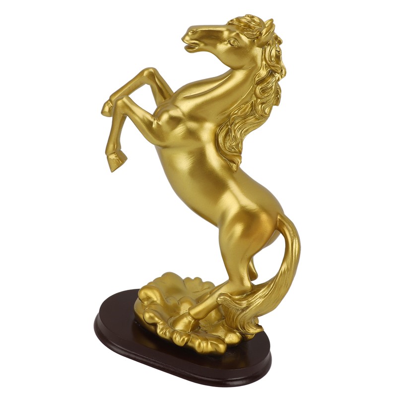 Horse Statue Gold Synthesized Resin Unique Horse Art Figurine for