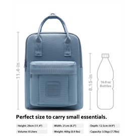 HotStyle BESTIE Mini Backpack Purse Small Bag with Multiple Pockets, Little Size Cute for Day Tirp, Travel & Everyday, Dark Pastel Blue