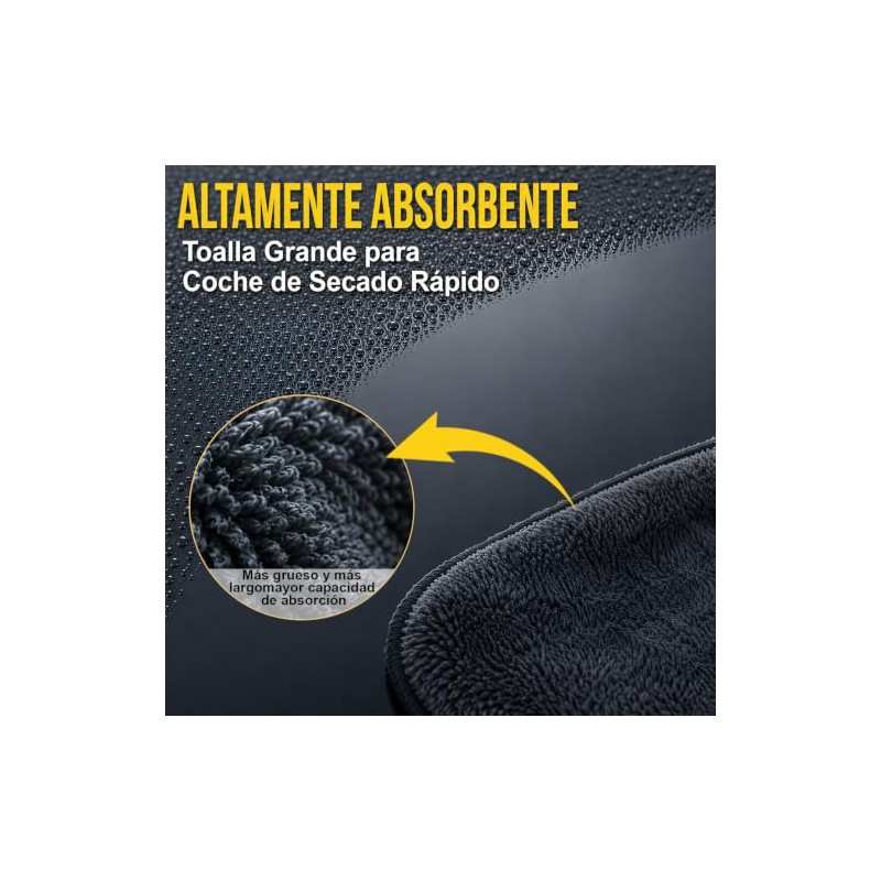 ASVEL 2 Piezas Toalla de Microfibra para Auto, 60 x