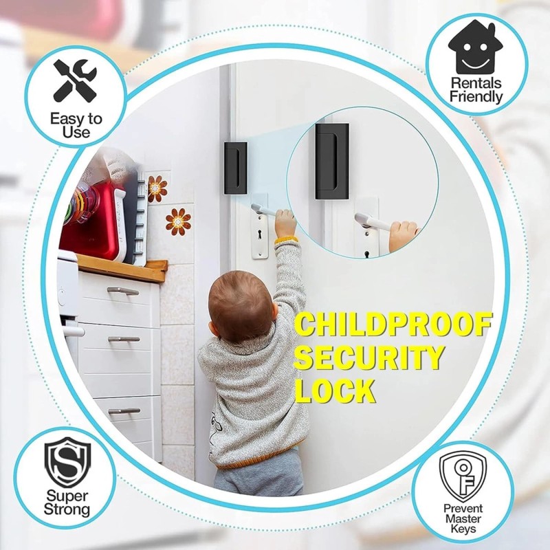 Home Security Door Lock Reinforcement Locks for Kids Safety Flip
