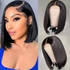 4X4 Lace Front Wigs Human Hair Straight Bob Wig Human