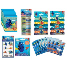 Finding Dory Finding Nemo Party Supplies Favor Bundle Pack Includes Loot Bags, Pencils, Tattoos, Stickers