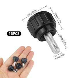 JJWNMLL Threaded Knurled Thumbscrew,16 PCS M4x10mm Carbon Steel Clamping Screw Knob Star Screw Monitor Screws Vesa Mount Screws