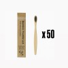 Unbranded Charcoal Bamboo Toothbrush 50 Pack - Adult Organic Wooden