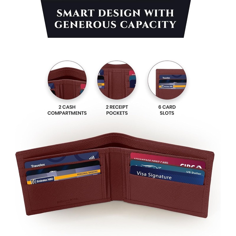 Jafferjee & Co. Genuine Leather Wallet for Men, RFID Blocking