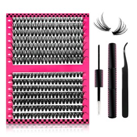 DIY Wimpern Extensions Set,280 Stücke Individuelle Cluster Lashes,Cluster Wimpern Natürlich mit Wimpernkleber und Siegel,7 Tage Halt Wimpernverlängerung Kit mit Applikator(30D+40D, D-9-16mm)