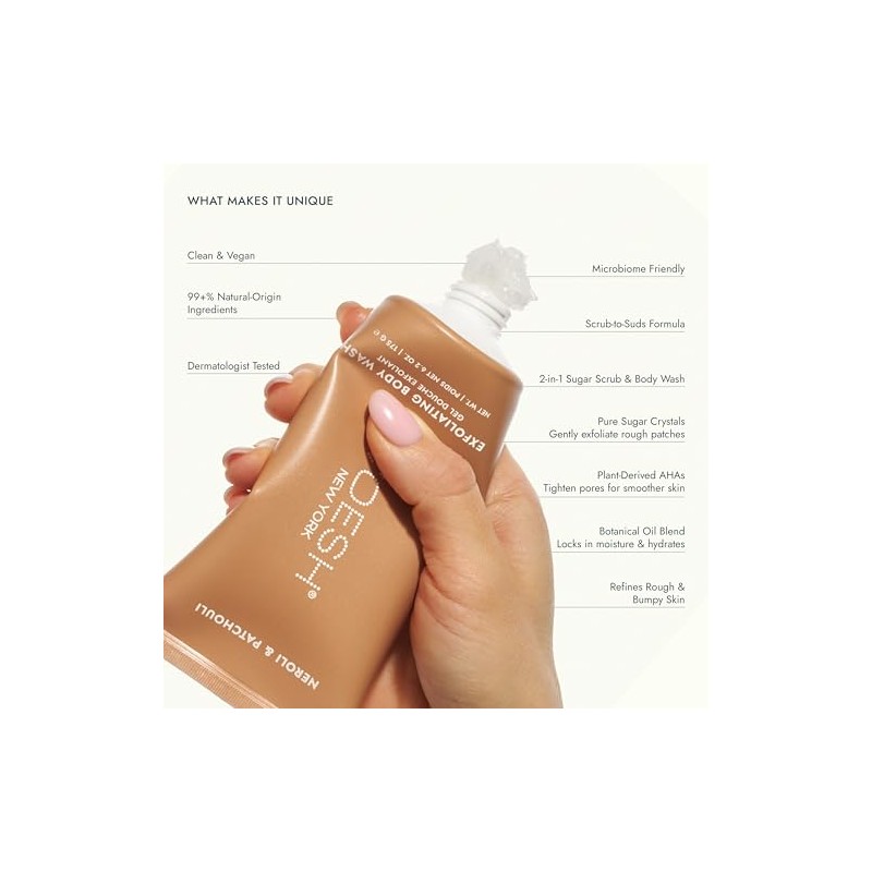 VOESH Gel De Ducha Exfoliante De Azúcar Con Aha De