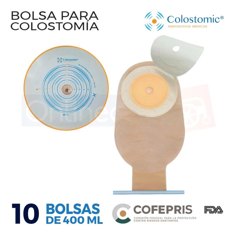 Bolsa Colostomia Recortable 15-64mm Adulto 10 Pza Drenable