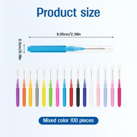 100 Pcs Interdental Brushes, Dental Floss Brush, Mixed Colors