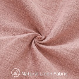 OTOSTAR Pack of 2 Linen Solid Throw Pillow Covers 18 x 18 Inch Boho Decorative Pillowcases Soft Accent Pillow Covers for Sofa Couch Chair Bedroom Farmhouse Home Decor Cushion Covers, Pink