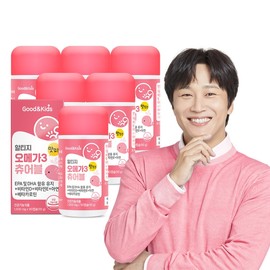 Good & Kids Children's RTG Omega-3 Chewable 90 Capsules (6 Bottles) + NP Vitamin C Gummies (2 Packs) / Vitamin D & Zinc Containing for Growing Kids / 굿앤키즈 어린이 알티지 오메가3 츄어블 90캡슐 6통 + NP 비타C구미 2봉  비타민D 아연 함유 성장기 키즈