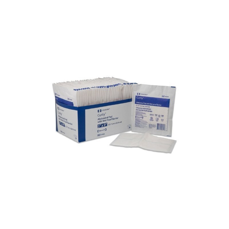 KND-9192 Curity (Tendersorb) Abdominal Pad with Wet Proof Barrier, 7-1/2"