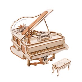 ROKR Magic Piano Mechanical Music Box 3D Wooden Puzzle Adult Desk Decoration Gift for Men Women