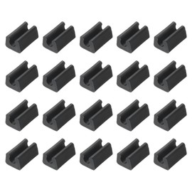 uxcell 20 Pcs Chair Foot U Shaped Floor Glides, 28mm Plastic Chair Leg Caps, Non-Slip Foot Pads for Legs, Black