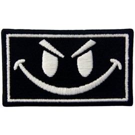 Evil Smile Face Glow in the Dark Iron/Sew on Embroidered Patch