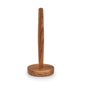 Kimona Paper Towel Holders Iron & Acacia Wood Kitchen Paper Holder Countertop Stand up Towels Roll Stand Free-Standing for Kitchen (12.7cm x 12.7cm x 30.48cm)