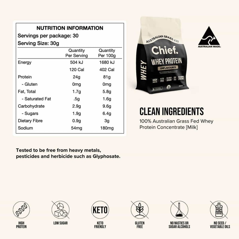 Chief Whey Protein - Unflavoured, 900g