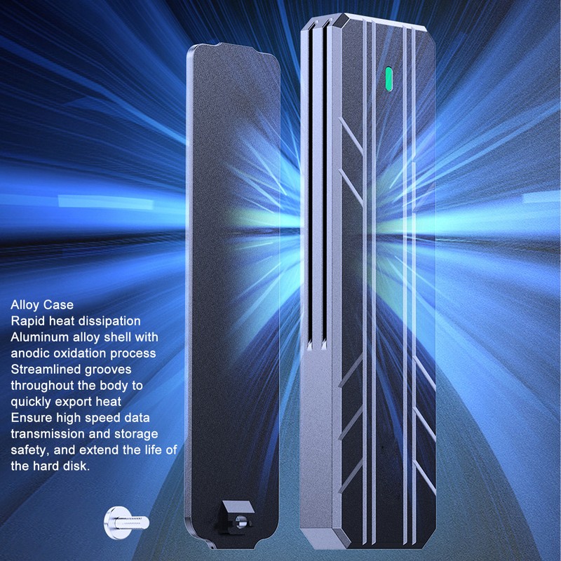 M.2 NVME SSD Enclosure USB 3.1 10Gbps Supports 2TB Plug