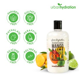 Urban Hydration Mango & Lime Bubble Bath, Foaming Bath Soak with Mango Seed Butter & Citrus Extracts, Natural Bubble Bath for Men & Women, Sulfate Free & Ideal for All Skin Types - 16.9 FL Oz