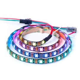 WS2812B ECO LED Strip,BTF-LIGHTING Chasing Effects 5050SMD Individually Addressable 3.3FT 60Pixels/m Flexible Black FPCB Dream Color IP65 Waterproof for Bedroom DIY Projectsetc DC5V