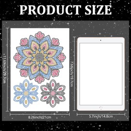 MAYJOYDIY 3 Styles Floral Mandala Rhinestone Iron on Hotfix Heat Transfer Decal Colorful Flower Hot Fix Rhinestone Applique Petals Clothing Repair Patch for T-Shirts Hat Jacket Garments Bags DIY Decor