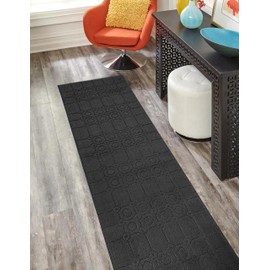 Custom Length Special Size Non-Slip Carpet Runner Rug for Long Narrow Hallways, Prevent Slippery Cold Floors, Art Anthracite Grey, 25 '' X 5 '