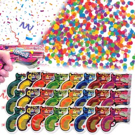 Pack of 24 Biodegradable Confetti Cannon Confetti Gun Party Confetti Cannon Confetti Birthday Glitter Paper Confetti Bomb for Carnival, Birthdays, Weddings, Christmas