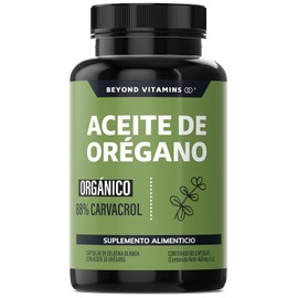 Beyond Vitamins | Aceite de Oregano Orgánico 100% Natural con 88% Carvacrol | Oil of Oregano Grado Alimenticio (180 Caps)