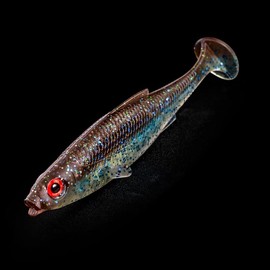 LMAB KÖFI Roach Shad 7, 11, 14 & 26 cm - Rubber Fish Fishing Lure - Rubber Bait for Zander, Perch & Pike - Zander Bait, Perch Bait, Pike Bait, Artificial Bait (26 cm, Mahi Mahi)