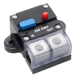 Bumbesti 12-42 V Circuit Breaker Fuse Holder 250A with Waterproof Cover for Motor Auto Car Marine Boat,Automotive High Current 0 2 4 8 Gauge Wire Disconnect Inline Fuse Block Waterproof