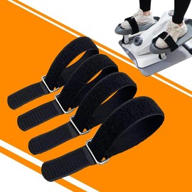 Ellipse Leg Exerciser Machine Pedal Straps, Adjustable Pedal Strap for Elliptical Exercise Machine, Under Desk Elliptical Reusable Straps Fitness Workout Equipment Home Office Sports Accessories - Color: Black