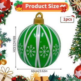 Christmas Ball Giant Decorations Outdoor Balls Garden Decor Large Inflatable Balls Baubles Christmas Decoration Indoor Home Party Patio Lawn Porch 60CM (2)